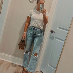Express straight ankle high rise jeans
